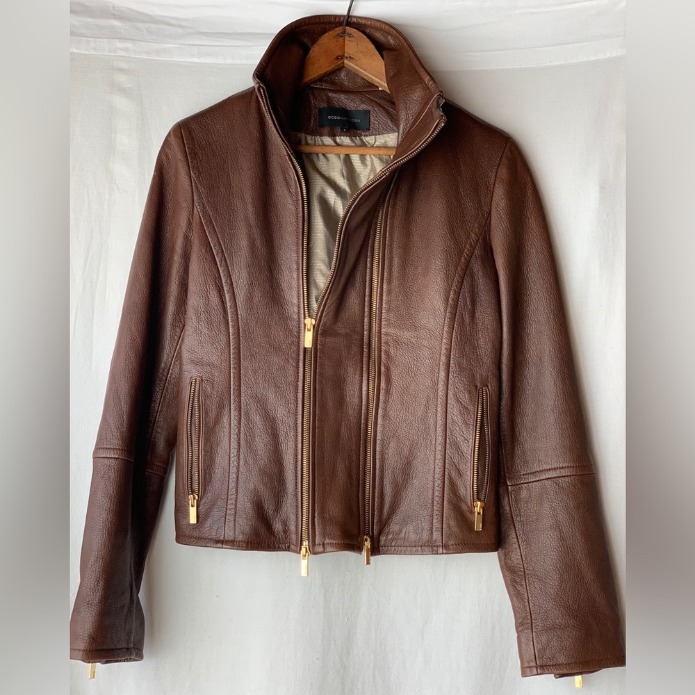 BCBG MAXAZRIA 100% Leather Jacket Size small